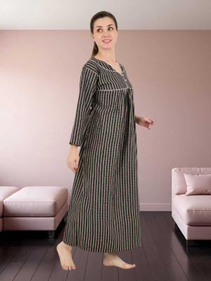 LDHSATI Women Nighty Set(Black)