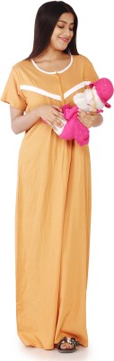 pecker Women Nighty Set(Yellow)