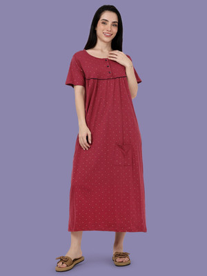 Kryptic Women Nighty(Maroon)