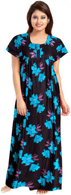 Saicreation Women Nighty(Multicolor)
