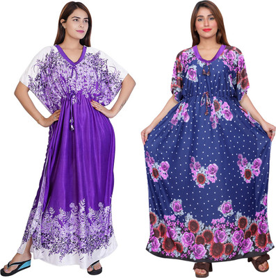 NACNO Women Nighty Set(Purple)