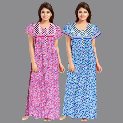 HouseOfCommon Women Nighty(Multicolor)