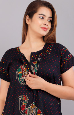 RUCHIKA ENTERPRISES Women Nighty(Blue)