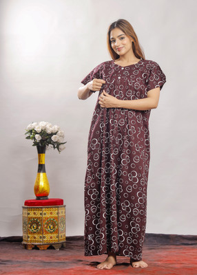 Vardhana Women Maternity/Nursing Nighty(Purple)