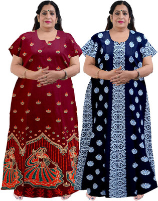 pradeep enterprises Women Nighty(Green)