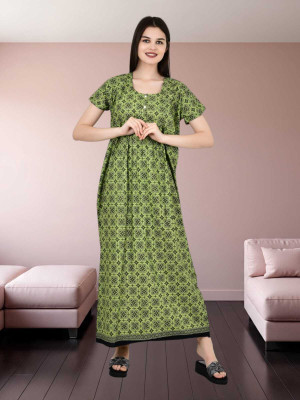 LDHSATI Women Nighty Set(Green)
