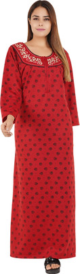 NACNO Women Nighty(Maroon)
