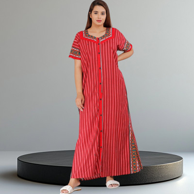Durga Enterprises Women Maternity/Nursing Nighty(Red)