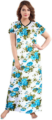 Savicreation Women Nighty(Dark Green)
