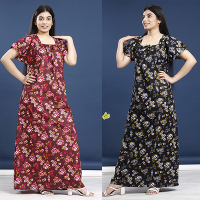 PINK CITY MART Women Nighty(Multicolor)