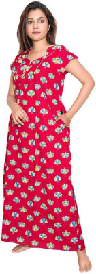 UDI WORLD Women Nighty(Pink)