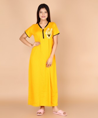 KARNI Women Nighty(Yellow)