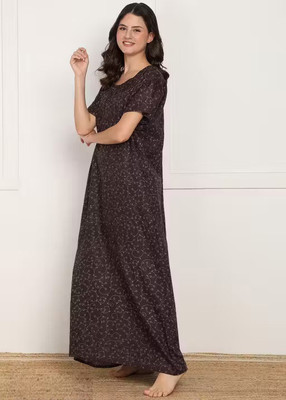 AakarShana Women Nightdress(Black)