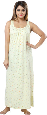 CINCO Women Nighty(Multicolor, Yellow)