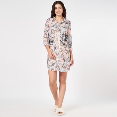 Dreamz by Pantaloons Women Nightdress(Pink)