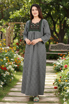 ANANT CREATION Women Nightdress(Green)