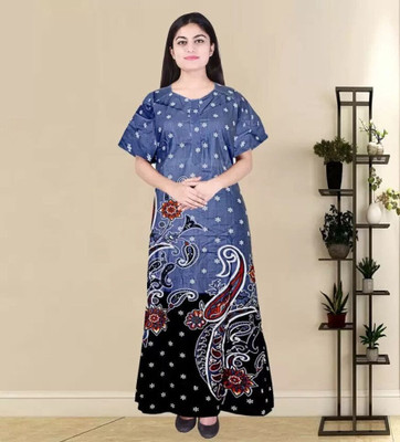 Homezilla Women Nighty(Grey)