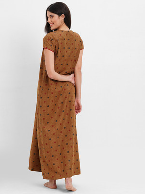 SWEET DREAMS Women Nighty(Brown)