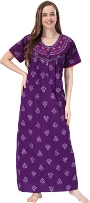 Lovira Women Nighty(Purple)