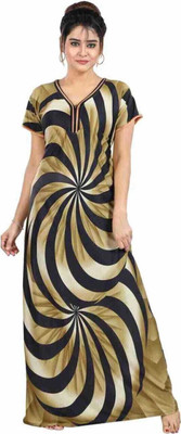 HouseOfCommon Women Nighty(Brown, Black)