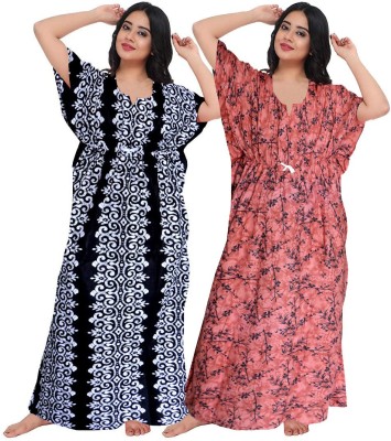 impression Printed Pure Cotton Women Kaftan