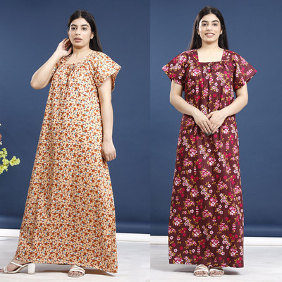 Keshav Women Nighty(Brown)