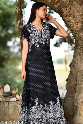Kamlaenterprise Women Nighty(Multicolor)