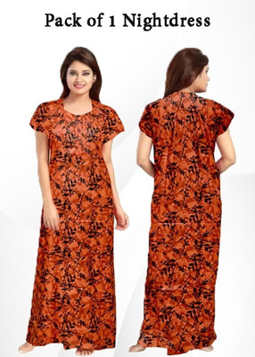 ROOPYATI Women Nighty(Orange)