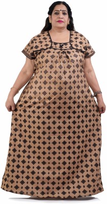 GoCozey Women Nighty(Brown)