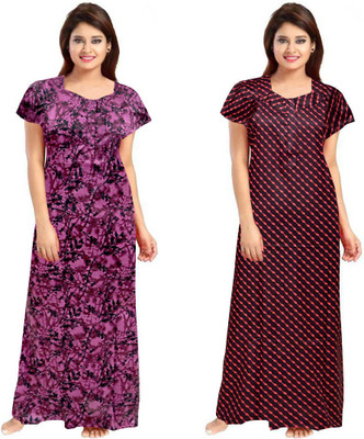 Saaviyo Women Nighty(Multicolor)