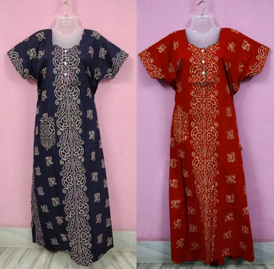 Shampas World Women Nighty(Red)