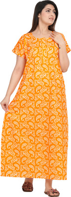 VILAKSHAN Flared/A-line Gown(Orange)