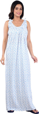 Piyali's Creation Women's Women Nighty(White)