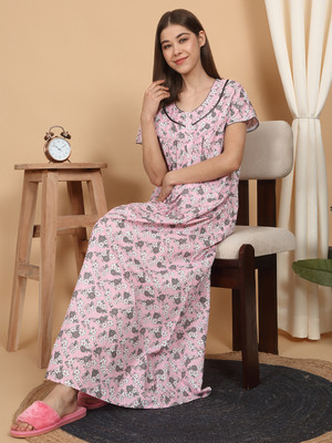 SWEET DREAMS Women Nighty(Pink)