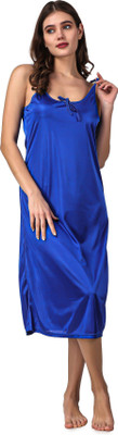 AR STYLES Women Nighty(Light Blue)