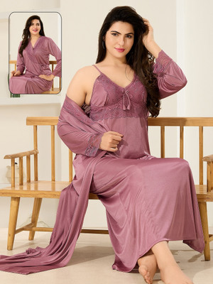 Kattly Women Nighty(Pink)