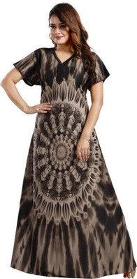 Geet Ethnica Women Nighty(Brown)