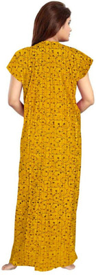 THE FASHION OUTLET Women Nighty(Yellow, Maroon)