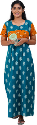 Thirumalai Collection Women Nighty(Light Blue)