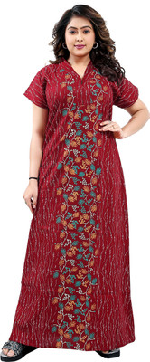 ZAIRRA Women Nighty(Maroon)