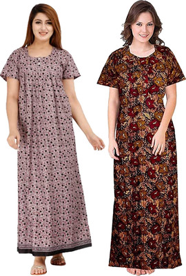 Harvik International Women Nighty(Multicolor)