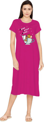 monaarch Women Nighty(Pink)