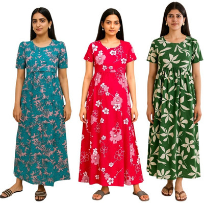 Juana Women Maternity/Nursing Nighty(Blue, Pink, Green)