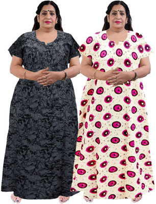 KrishvProducts Women Nighty(Multicolor)