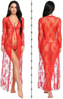 Fashion Count Women Nighty(Red)