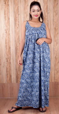 CLYMAA Women Nighty(Blue)