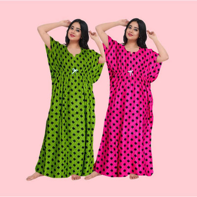PR PINK ROYALL Women Nighty(Pink)