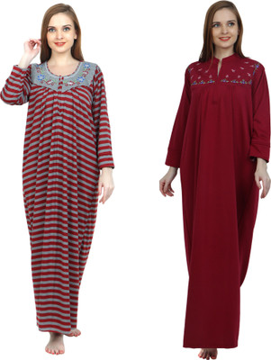 Taausha Women Nighty(Multicolor)