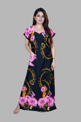 PURSA R Women Nighty(Multicolor)
