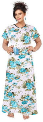 Hans Fashion ENT Women Nighty(White)